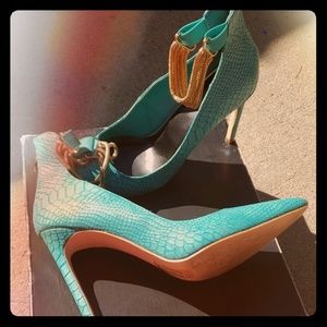 Turquoise heels